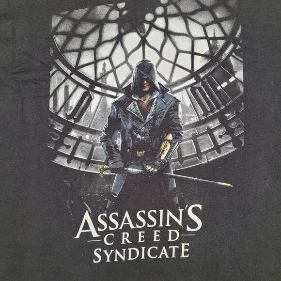 Assassins-Creed Syndicate Shirt Medium 19x26 Black - Picture 7 of 11